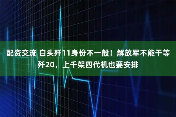 配资交流 白头歼11身份不一般！解放军不能干等歼20，上千架四代机也要安排